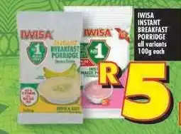 Shoprite IWISA Instant Breakfast Porridge offer