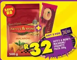 Shoprite Fatti's & Moni's Macaroni/Spaghetti Pasta 500g offer