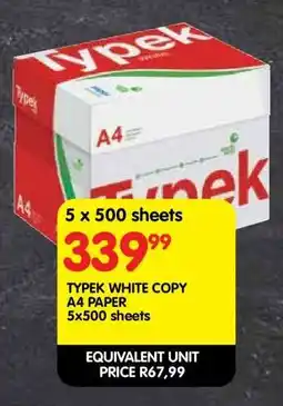 Shoprite TYPEK WHITE COPY A4 PAPER offer