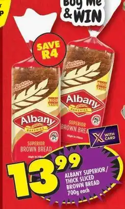 Shoprite ALBANY SUPERIOR/THICK SLICED BROWN BREAD offer