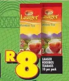 Shoprite LAAGER ROOIBOS TEABAGS 10 per pack offer