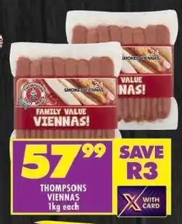 Shoprite THOMPSONS VIENNAS offer