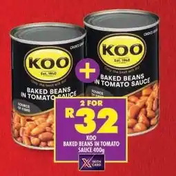 Shoprite Koo Baked Beans in Tomato Sauce 400g offer