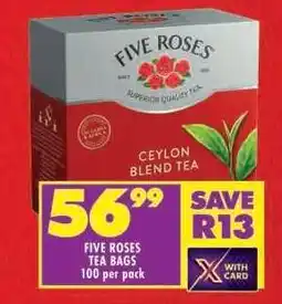 Shoprite FIVE ROSES TEA BAGS offer