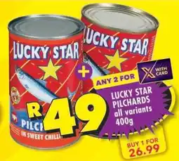 Shoprite LUCKY STAR PILCHARDS all variants 400g offer