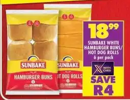 Shoprite Sunbake White Hamburger Buns/Hot Dog Rolls offer