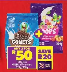 Shoprite FROOZELS CEREAL all variants 320g/350g offer