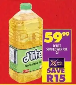 Shoprite D'LITE SUNFLOWER OIL 2ℓ offer