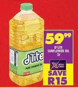 Shoprite D'LITE SUNFLOWER OIL 2ℓ offer