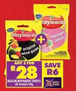 Shoprite BEACON MAYNARDS SWEETS all variants 60g offer