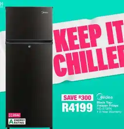 OK Furniture Midea Black Top-Freezer Fridge HD-273FN offer