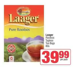 Spar Laager Rooibos Tagless Tea Bags 80s offer