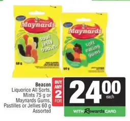 Spar Beacon Liquorice All Sorts, Mints 75 g or Maynards Gums, Pastilles or Jellies 60 g Assorted offer