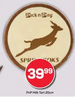 Pick n Pay PnP Milk Tart 20cm offer