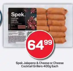Pick n Pay Spek Jalapeno & Cheese or Cheese Cocktail Grillers 400g Each offer