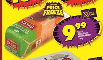 Shoprite Sasko More Slices Brown Bread 700g offer