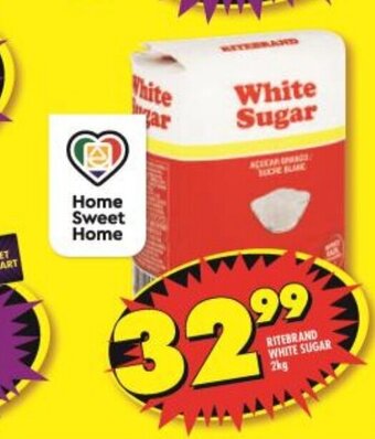 Shoprite Ritebrand White Sugar 2kg offer
