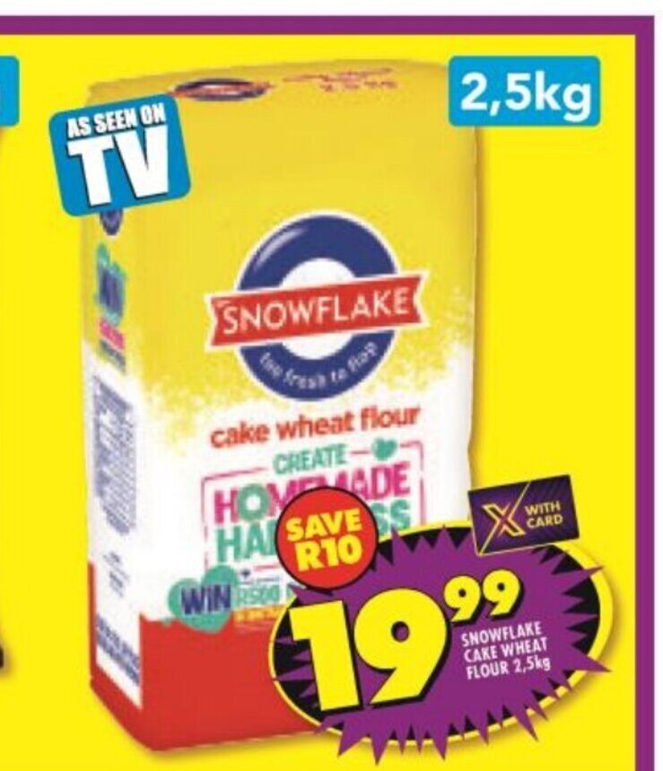 Snowflake Cake Wheat Flour 2.5kg offer at Shoprite