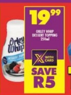 Orley Whip Dessert Topping 250ml