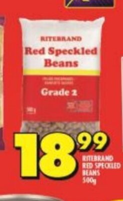 Shoprite Ritebrand Red Speckled Beans 500g offer