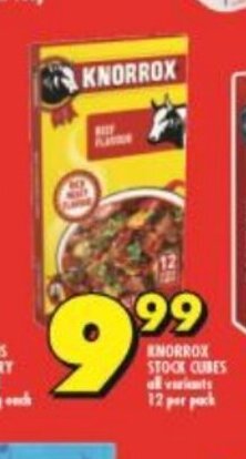 Shoprite Knorrox Stock Cubes All Variants 12 per pack offer