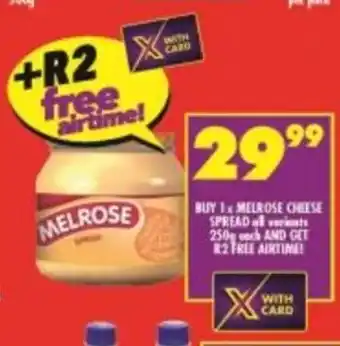 Shoprite Buy 1x Melrose Cheese Spread All Variants 250g each offer