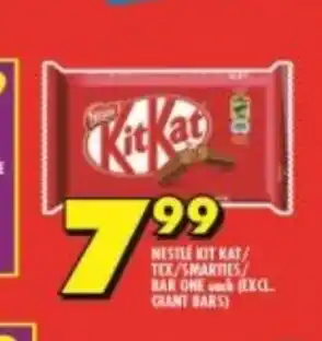 Shoprite Nestle Kit Kat / TEX / Smarties / Bar One each offer