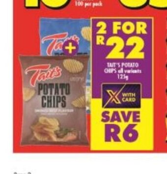 Shoprite Tait's Potato Chips All Variants 125g offer