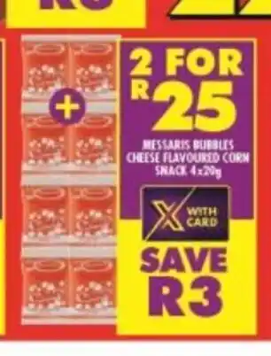 Shoprite Messari's Bubbles Cheese Flavoured Corn Snack 4x20g offer