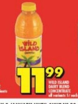 Shoprite Wild Island Dairy Blend Concentrate All Variants 1L each offer