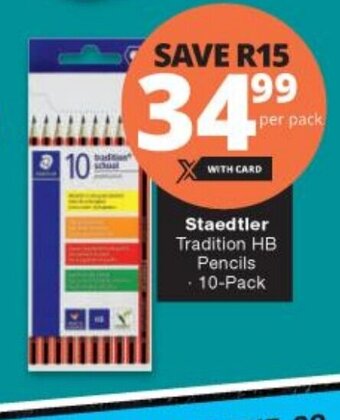 Checkers Staedtler Tradition HB Pencils 10-Pack offer