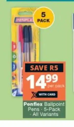 Checkers Penflex Ballpoint Pens 5-Pack All Variants offer