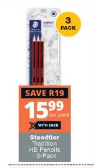 Checkers Staedtler Tradition HB Pencils 3-pack offer