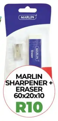 1UP Marlin sharpener + eraser offer