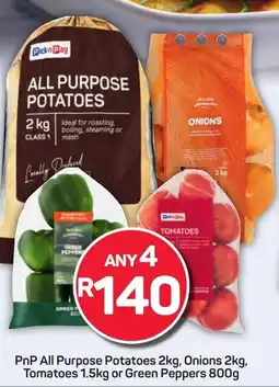Pick n Pay Hypermarket PnP All Purpose Potatoes, Onions, Tomatoes or Green Peppers offer