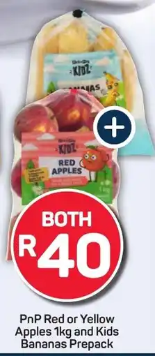 Pick n Pay Hypermarket PnP Red or Yellow Apples and Kids Bananas Prepack offer