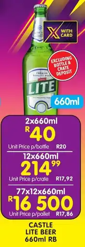 Shoprite Liquor Castle lite beer rb offer