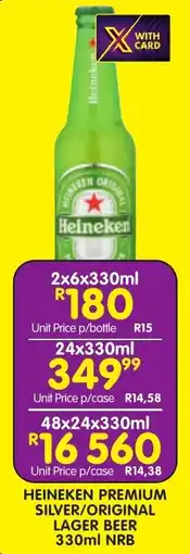 Shoprite Liquor Heineken premium silver/ original lager beer nrb offer