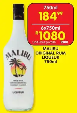 Shoprite Liquor Malibu original rum liqueur offer