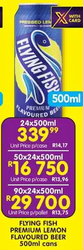 Shoprite Liquor Flying fish premium lemon flavoured beer cans offer