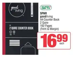 KwikSpar SPAR goodliving A4 Counter Book 2 Quire 192 Pages offer