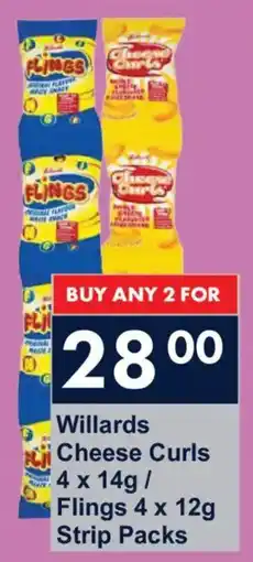 President Hyper Willards Cheese Curls/ Flings Strip Packs offer