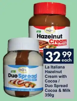 President Hyper La Italiana Hazelnut Cream with Cocoa/ Duo Spread Cocoa & Milk offer
