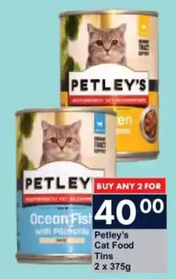 President Hyper Petley's Cat Food Tins offer