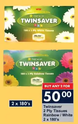 President Hyper Twinsaver 2 Ply Tissues Rainbow/ White offer