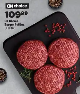 OK Foods OK Choice Burger Patties offer