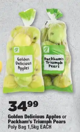 OK Foods Golden Delicious Apples or Packham's Triumph Pears offer