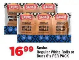OK Foods Sasko Regular White Rolls or Buns offer