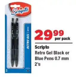 OK Foods Scripto Retro Gel Black or Blue Pens offer