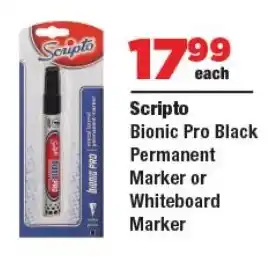 OK Foods Scripto Bionic Pro Black Permanent Marker or Whiteboard Marker offer